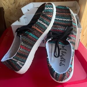 Gypsy Jazz Multicolor Striped Flats